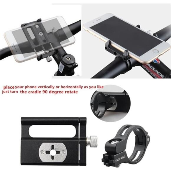 Bicycle & Motorcycle Phone Mount, Aluminum Alloy Universal Bike Handlebar - Picture 4 of 8